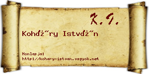 Koháry István névjegykártya