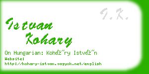 istvan kohary business card
